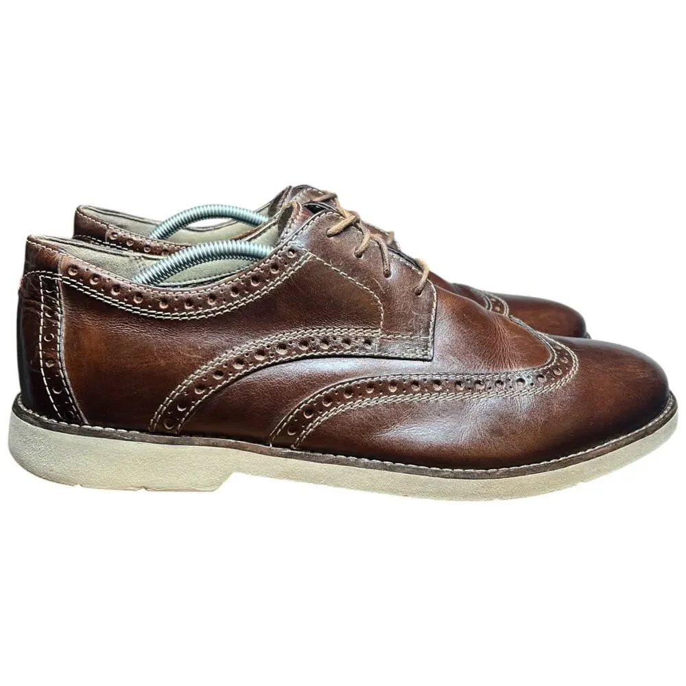 BOSTONIAN Men's 13 Wingtip Oxford Brown Leather Derby Dress Shoes Comfort